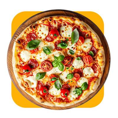 Pizza artesanal pronta para servir